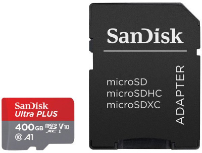   400Gb MicroSD SanDisk Ultra Class 10 + SD adapter (SDSQUAR-400G-GN6MA)