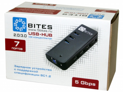 USB  5BITES HB33-304PBK Black