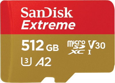   microSD 512Gb Class10 Sandisk SDSQXA1-512G-GN6MA Extreme + adapter