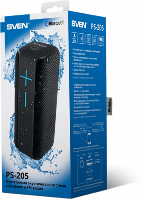 SVEN PS-205, ,   (2.0,  2x6  (RMS), Waterproof (IPx6), TWS, Bluetooth, FM, USB, microSD,  )