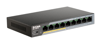   D-Link DSS-100E-9P/B1A  8  10/100Base-TX  1  10/100/1000Base-T (8  PoE 802.3af/at, PoE- 92 ,   250 )