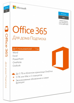  Microsoft Office 365 Home 32/64 Russian Subscr 1YR Russia Only Medialess No Skype P2 (6GQ-00738)