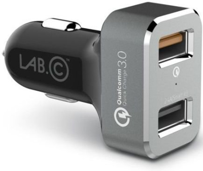    LAB.C Dual Quick Car Charger Space Grey