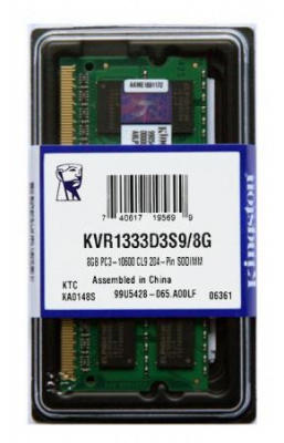     SO-DDR3 8Gb PC10600 1333MHz Kingston KVR1333D3S9/8G