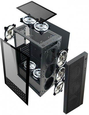  Ginzzu CL180 Black ATX, mATX, Mini-ITX, Midi-Tower,  ,  , 2xUSB 2.0, USB 3.0, Audio