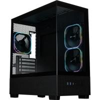 ������ XASTRA Q500M 3ARGB-FG-C10-UC Black mATX/Aquarium/Screewless/ 3x120mm ARGB PWM FG fans/Argb+PWM HUB 10port/ Type-C/ Q500M-3FG12A-C10-UC