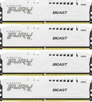   Kingston 64GB 6000MT/s DDR5 CL40 DIMM (Kit of 4) FURY Beast White XMP