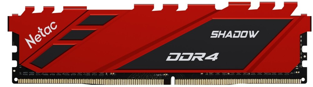   8Gb Netac Shadow (NTSDD4P32SP-08R) DDR4, 3200MHz, CL16, 1.35V, Red, with radiator  