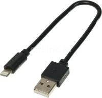 Digma Кабель USB A (m) Lightning (m) 0.15м виниловая оплётка, чёрный (1084546)
