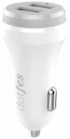    Dotfes B01s 2xUSB, 3.1A +  micro USB white