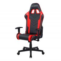Игровое кресло DXRacer Peak чёрно-красное (OH/P132/NR, экокожа, регулируемый угол наклона, Топ-Ган)