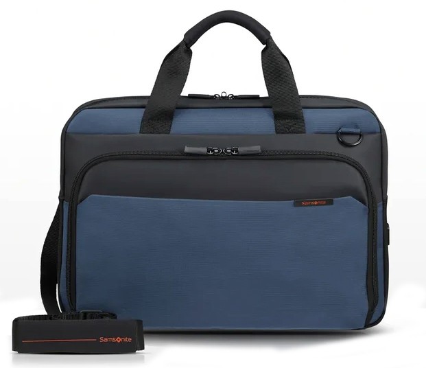 Сумка для ноутбука Samsonite KF9*001*01 сумка, максимальный размер экрана 14.1", материал: синтетический, цвет: синий, чёрный