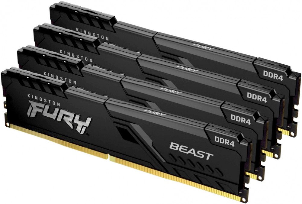   128Gb DDR4 3200MHz Kingston Fury Beast Black (KF432C16BBK4/128) (4x32Gb KIT)