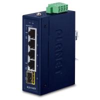    PLANET IGS-510TF 4-Port 10/100/1000T + 1-Port 100/1000X SFP Gigabit Ethernet Switch (-40~75 degrees C, dual 9~48V DC/24V AC)