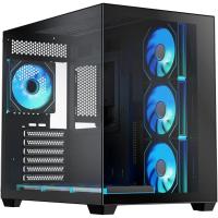 ������ XASTRA QW500 7ARGB-C10-UC Black ATX/Aquarium/Screewless/7x120mm ARGB PWM FM fans/Argb+PWM HUB 10port/Type-C/ QW500-7FM12A-C10-UC