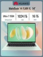 ������� HUAWEI MateBook 14 FLMH-X, 14" (2880x1920) OLED 120 ��/Intel Core Ultra 7 155H/16 �� LPDDR5X/1024 �� SSD/Intel Arc Graphics/��� �������, ������� (53014QLD)