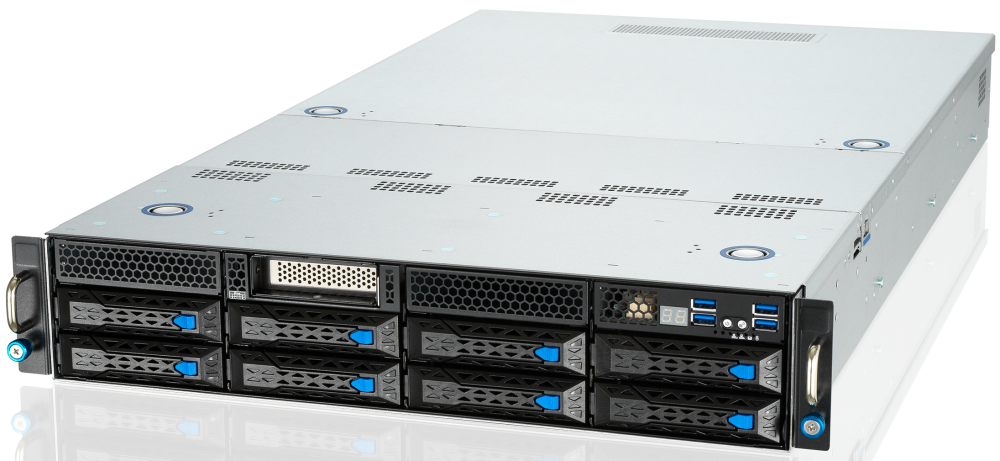 Серверная платформа ASUS ESC4000-E10 1600W 2U, 2 x LGA4189, Intel C621A, 16 x DDR4, 8 x 2.5"/3.5" SATA, 2xGigabit Ethernet (1000 Мбит/с)