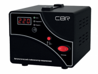 Стабилизатор напряжения CBR  CVR 0207, 2000 ВА/1200 Вт, диапазон вход. напряж. 140–260 В, точность стабилизации 8%, LED-индикация, вольтметр, 2 евророзетки, корпус металл