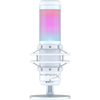 Игровой микрофон HYPERX QUADCAST S белый (USB, RGB подсветка, HM1Q1S-XX-WT/G)
