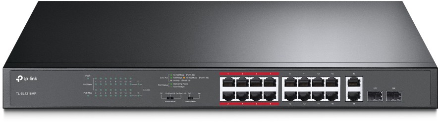 TP-Link TL-SL1218MP   PoE  16  10/100 /  2   SMB