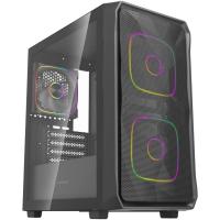 ������ Powercase Mistral SM06 ARGB, Tempered Glass, 3x120mm ARGB PWM fans, ������, mATX  (CMMSM06B-A3)
