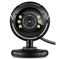 Веб-камера SVEN IC-302 (0,3 МП, 30 к/с, клипса-подставка, мик. 3,5 мм, блист)