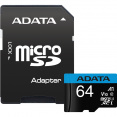 ����� ������ Adata Premier microSDXC 64Gb UHS-I U1 V10 A1 + ADP (85/25 Mb/s)