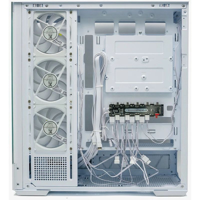 ������ XASTRA Q700 7ARGB-C10-UC White ATX/Aquarium/Screewless/7x120mm ARGB PWM mirror fans/Argb+PWM HUB 10port/Type C Q700-7FM12A-C10-UC-WH