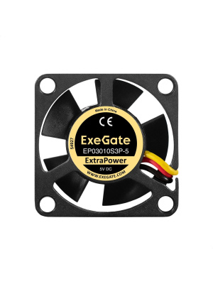 ���������� ExeGate ExtraPower EP03010S3P-5 (30x30x10 ��, Sleeve bearing (��������� ����������), 3pin, 12000RMP, 33dBA) 5� DC EX296993RUS 