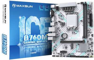 ����������� ����� Maxsun B760M GAMING WIFI ICE, Socket 1700, Intel B760, mATX