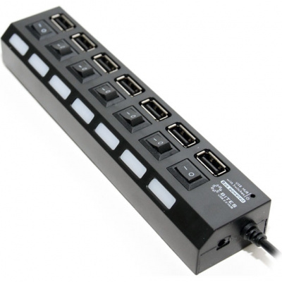 USB ��� 5BITES HB27-203PBK, BLACK