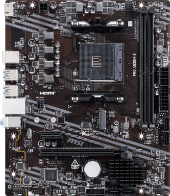 ����������� ����� MSI PRO A520M-S, Socket AM4, AMD A520, mATX, Ret