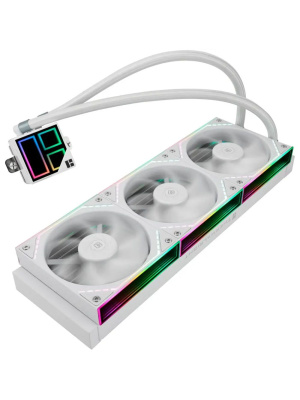 ������� ���������� ��� ���������� Thermalright Frozen Infinity 360 (360mm, White, ARGB/ Fans: 3x120mm, 68.9CFM, 28.2dBA, 2000RPM/ Pump height 60mm, Rad thickness 27mm/ S: 1700, 1200, 1851, 115X, 2011, 2066, AM5, AM4)