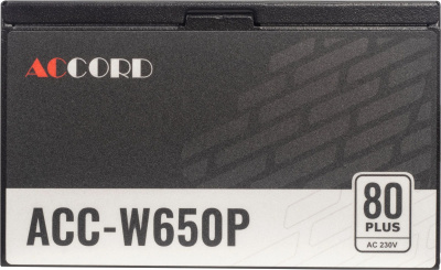 ���� ������� Accord ATX 650W ACC-W650P 80 PLUS WHITE (20+4pin) 120mm fan 6xSATA RTL