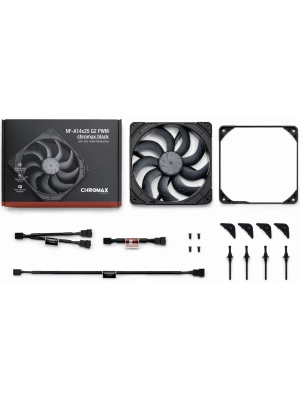 ����� ��� ������� Noctua NF-A14x25 G2 PWM chromax.black.swap (140x140x25mm, 4-pin PWM, 91.58FM, 24.8dBA, 1500RPM, Black)
