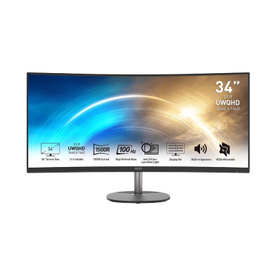 ������� 34" MSI PRO MP341CQ , VA, 3440x1440, 100Hz, Black 9S6-3PB2CT-041