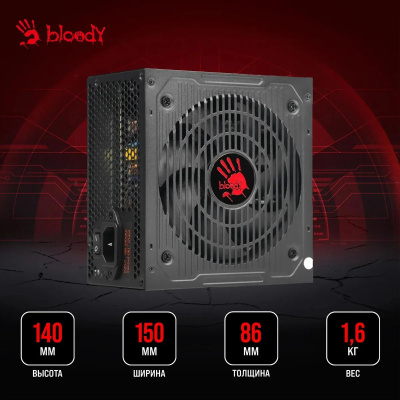 ���� ������� Bloody ATX 600W BD-PS600W 80 PLUS WHITE (20+4pin) APFC 120mm fan 6xSATA RTL