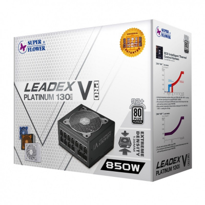 ���� ������� 850W Super Flower Leadex V Platinum PRO �������� 850 ��, ATX12V 2.52, �������� PFC, ���������� 120 ��, c��������� 80 PLUS Platinum, �������������� ������ SF-850F14TP