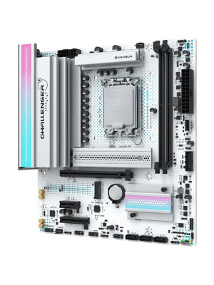 ����������� ����� MAXSUN MS-Challenger Z890M WIFI ICE, LGA1851, Z890, 2*DDR5, 3*SATA3, 2*M.2, USB 3.2, USB 2.0, Type-C, 1*PCIEx16, 1*PCIex4, 1*PCIex1, HDMI+DP, mATX