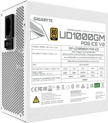 ���� ������� 1000W Gigabyte GP-UD1000GM PG5 ICE, 80 PLUS GOLD, 120��, �����, retail