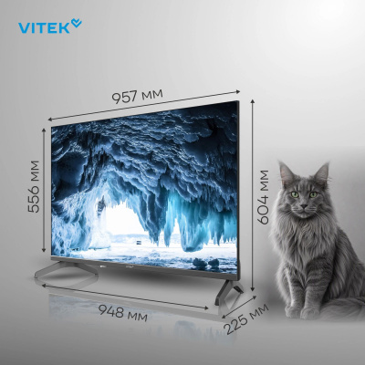 ��������� LED Vitek 43" VT-43UBS410 Google TV Frameless ������/������ 4K Ultra HD 60Hz MEMC DVB-T DVB-T2 DVB-C DVB-C2 DVB-S DVB-S2 USB 2.0 WiFi Smart TV