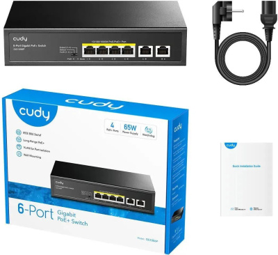 ���������� Cudy GS1006P (L2) 6x1����/� 6PoE+ �������������