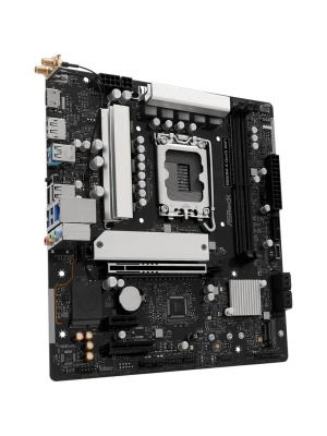 ����������� ����� ASROCK B860M-X Gen5 WiFi, LGA1851, B860, 2*DDR5, 4*SATA, 2*M.2, 3*USB 3.2, 2*USB 2.0, Type-C, 2*PCIx16, 1*M.2 (Key E), HDMI+DP, mATX