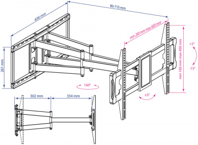 ��������� Kromax ATLANTIS-70 ������ 32-75" max 100�� VESA 600x400 ���������-��������� � ���������