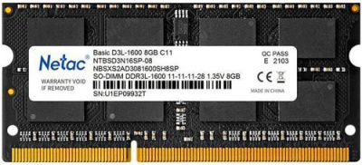 ����������� ������ 8Gb DDR-III 1600MHz Netac SO-DIMM (NTBSD3N16SP-08)