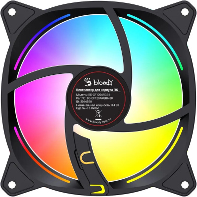 ���������� ��� ������� Bloody BD-CF120ARGB6 ARGB 120�120x25 ������ 4-pin 26�� (BD-CF120ARGB6-BK) Ret