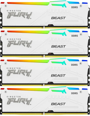  / Kingston 128GB 5200MT/s DDR5 CL40 DIMM (Kit of 4) FURY Beast White RGB XMP (KF552C40BWAK4-128)