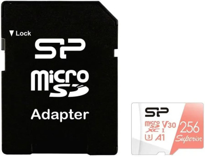   microSD 256GB Silicon Power Superior A1 microSDXC Class 10 UHS-I U3 100/80 Mb/s (SD )