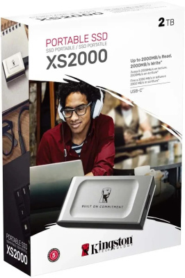 ������������� ���������� SSD Kingston USB 3.2 Gen2x2 Type-C 2000GB XS2000 PORTABLE SSD, 2000/2000
