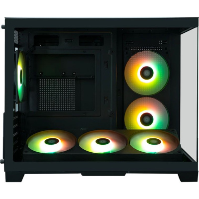 ������ XASTRA QW500M 6ARGB-FC-C6-UC Black mATX/Aquarium/Screewless/ 1x120+1x240+1x360mm ARGB PWM FC fans/Argb+PWM HUB 6port/Type-C/ QW500M-1FA36A-1FA24A-1FC12A-C6-UC